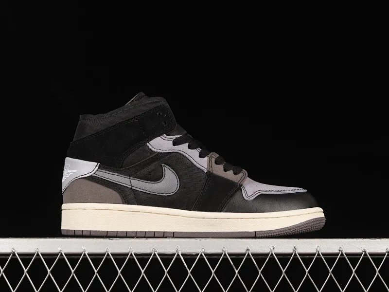 All categories Air Jordan Jordan series basketball shoes Air Jordan 1 Mid Air Jordan 1 Mid "Inside Out" AJ1 Joe 1 reverse black and gray China basketball shoes DM9652-001